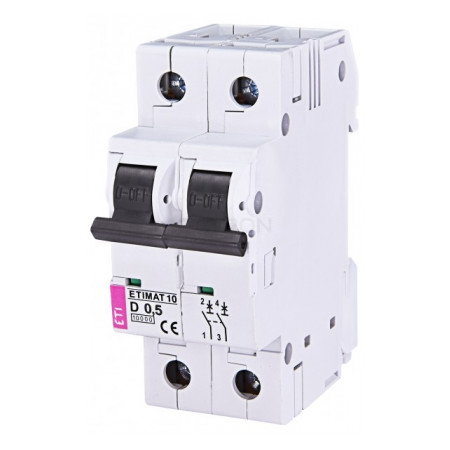 Автоматичний вимикач ETI ETIMAT 10 (10кА) 2p D 0,5А (2153701) фото