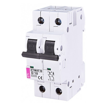 Автоматичний вимикач ETI ETIMAT 10 (10кА) 2p D 10А (2153714) фото
