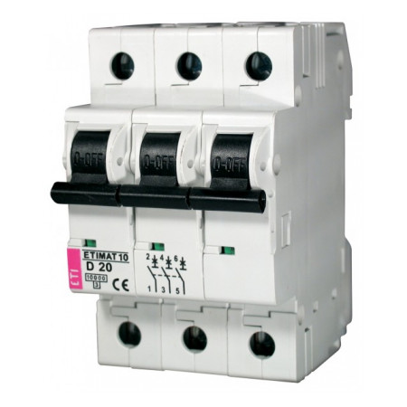 Автоматичний вимикач ETI ETIMAT 10 (10кА) 3p D 20А (2155717) фото