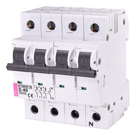 Автоматичний вимикач ETI ETIMAT 10 (10кА) 3p+N D 40А (2156720) фото