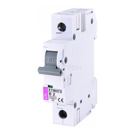 Автоматичний вимикач ETI ETIMAT 6 (6кА) 1p B 2А (2111510) фото