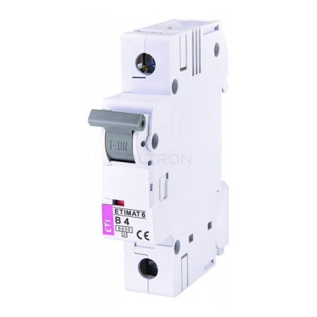 Автоматичний вимикач ETI ETIMAT 6 (6кА) 1p B 4А (2111511) фото