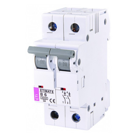 Автоматичний вимикач ETI ETIMAT 6 (6кА) 2p B 6А (2113512) фото