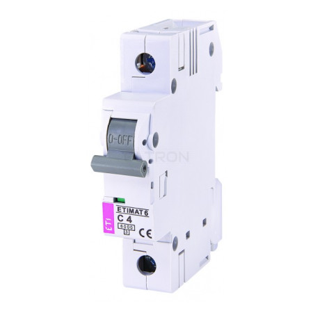 Автоматичний вимикач ETI ETIMAT 6 (6кА) 1p C 4А (2141510) фото