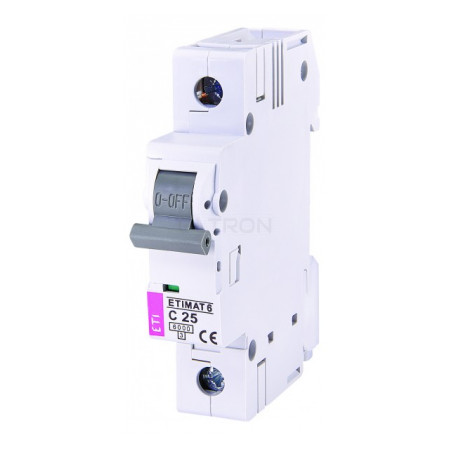 Автоматичний вимикач ETI ETIMAT 6 (6кА) 1p C 25А (2141518) фото