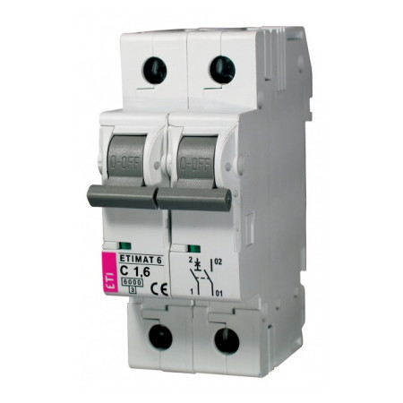 Автоматичний вимикач ETI ETIMAT 6 (6кА) 1p+N C 1,6А (2142507) фото