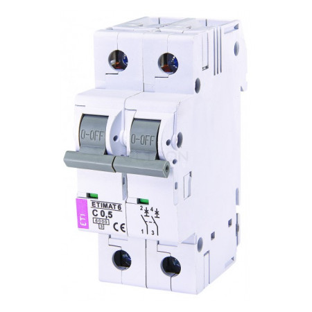 Автоматичний вимикач ETI ETIMAT 6 (6кА) 2p C 0,5А (2143501) фото