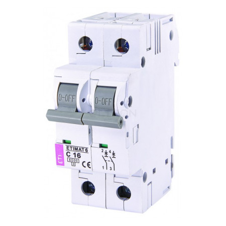 Автоматичний вимикач ETI ETIMAT 6 (6кА) 2p C 16А (2143516) фото