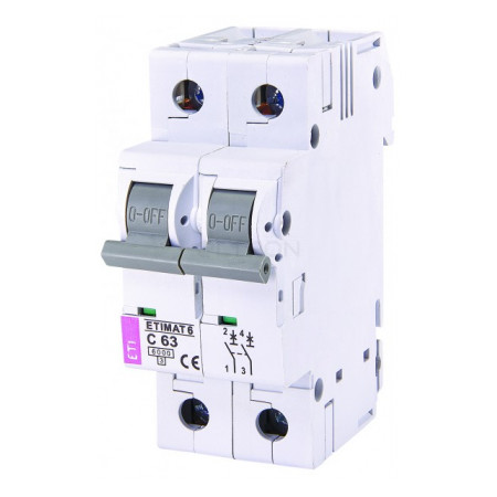 Автоматичний вимикач ETI ETIMAT 6 (6кА) 2p C 63А (2143522) фото