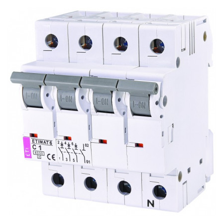 Автоматичний вимикач ETI ETIMAT 6 (6кА) 3p+N C 1А (2146504) фото