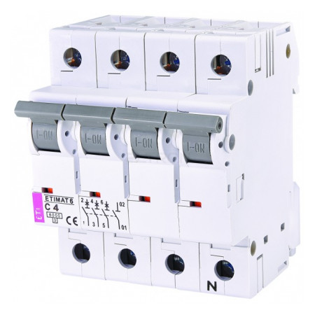 Автоматичний вимикач ETI ETIMAT 6 (6кА) 3p+N C 4А (2146510) фото