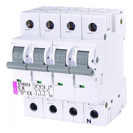 Автоматичний вимикач ETI ETIMAT 6 (6кА) 3p+N C 6А (2146512) фото