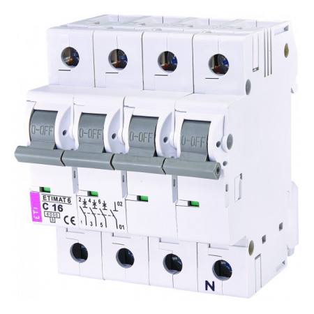 Автоматичний вимикач ETI ETIMAT 6 (6кА) 3p+N C 16А (2146516) фото