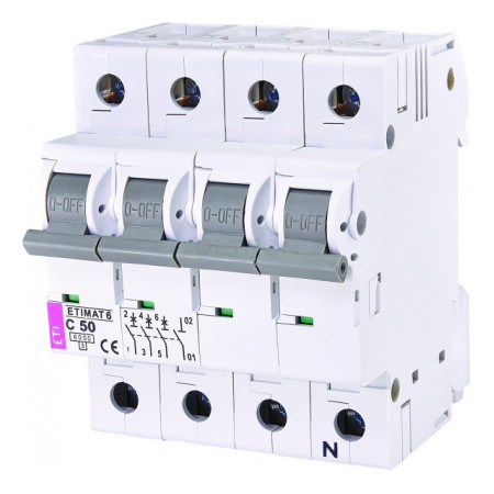 Автоматичний вимикач ETI ETIMAT 6 (6кА) 3p+N C 50А (2146521) фото