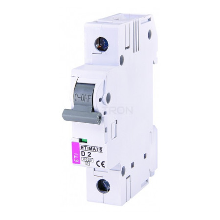 Автоматичний вимикач ETI ETIMAT 6 (6кА) 1p D 2А (2161508) фото