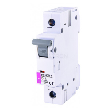 Автоматичний вимикач ETI ETIMAT 6 (6кА) 1p D 4А (2161510) фото