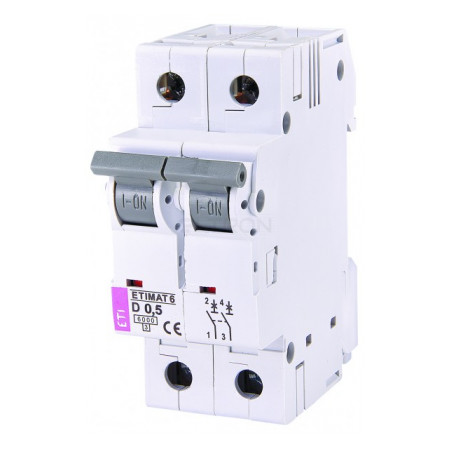 Автоматичний вимикач ETI ETIMAT 6 (6кА) 2p D 0,5А (2163501) фото
