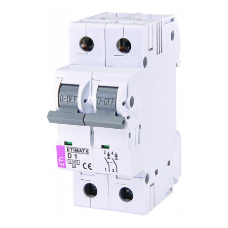 Автоматичний вимикач ETI ETIMAT 6 (6кА) 2p D 1А (2163504) фото