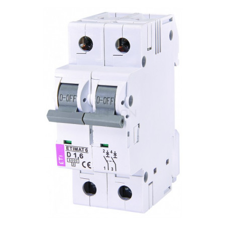 Автоматичний вимикач ETI ETIMAT 6 (6кА) 2p D 1,6А (2163507) фото
