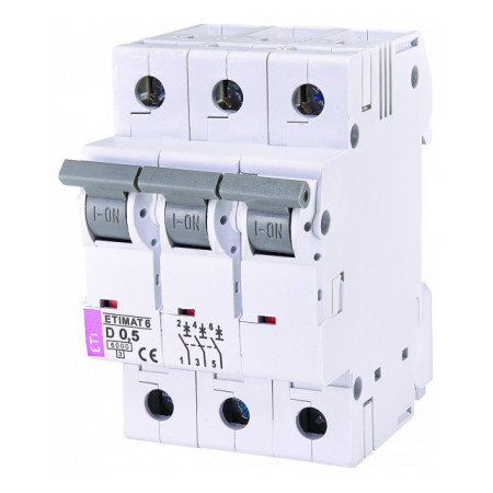 Автоматичний вимикач ETI ETIMAT 6 (6кА) 3p D 0,5А (2164501) фото