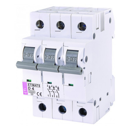 Автоматичний вимикач ETI ETIMAT 6 (6кА) 3p D 4А (2164510) фото