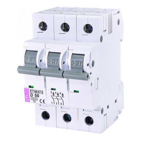Автоматичний вимикач ETI ETIMAT 6 (6кА) 3p D 50А (2164521) фото