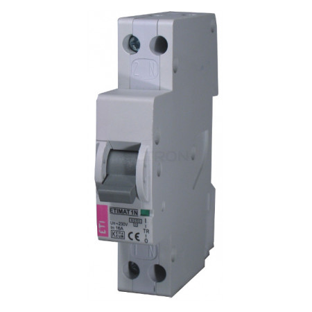 Автоматичний вимикач ETI ETIMAT 6 (6кА) 1p+N (1 модуль) B 6А (2191101) фото