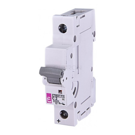 Автоматичний вимикач ETI ETIMAT P10 DC (10кА) 1p C 2А (260201108) фото
