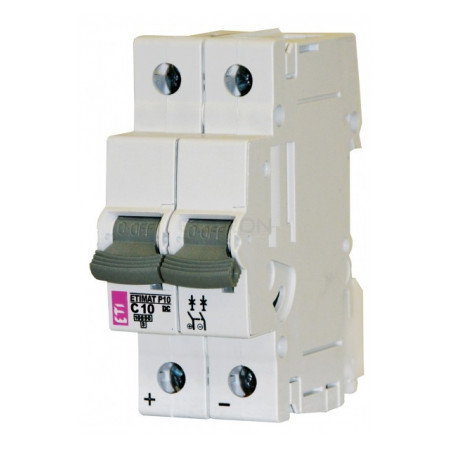 Автоматичний вимикач ETI ETIMAT P10 DC (10кА) 2p C 10А (261021107) фото