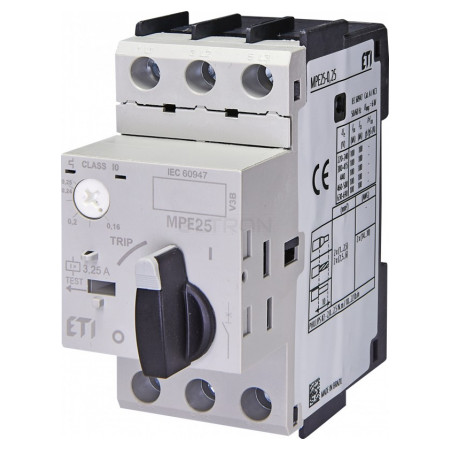 Автоматический выключатель защиты двигателя ETI MPE25-0,25 Ir=0,16-0,25А (4648002) фото