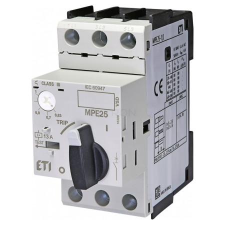 Автоматичний вимикач захисту двигуна ETI MPE25-1,0 Ir=0,63-1А (4648005) фото