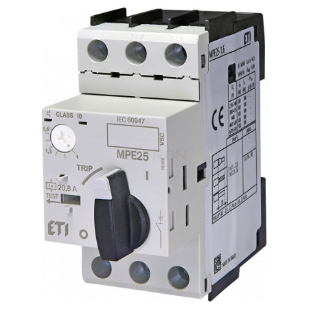 Автоматичний вимикач захисту двигуна ETI MPE25-1,6 Ir=1-1,6А (4648006) фото