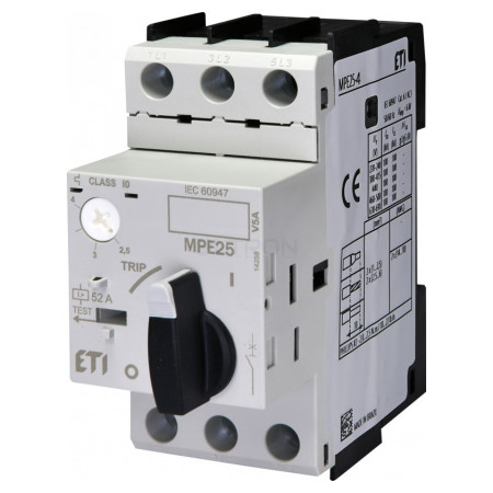 Автоматичний вимикач захисту двигуна ETI MPE25-4,0 Ir=2,5-4А (4648008) фото