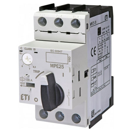 Автоматический выключатель защиты двигателя ETI MPE25-10 Ir=6,3-10А (4648010) фото