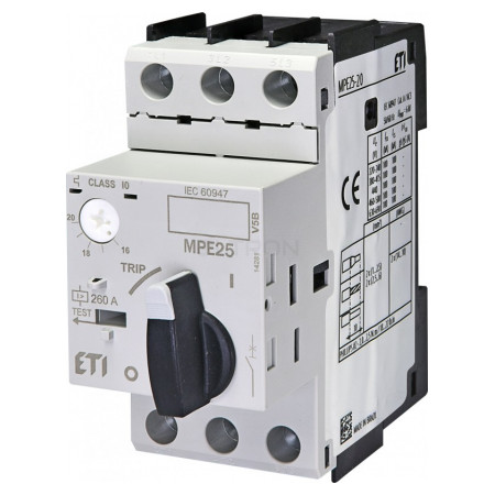 Автоматический выключатель защиты двигателя ETI MPE25-20 Ir=16-20А (4648012) фото