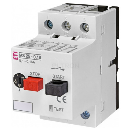 Автоматичний вимикач захисту двигуна ETI MS25-0,16 Ir=0,1-0,16А (4600010) фото