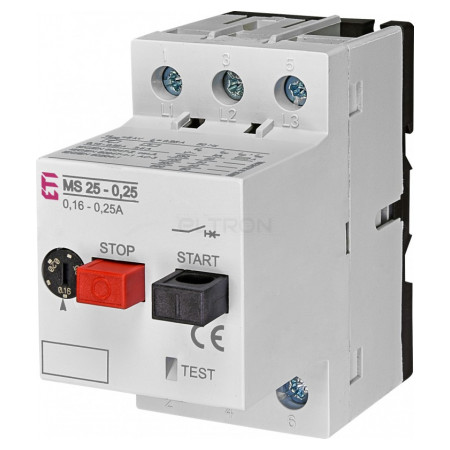 Автоматический выключатель защиты двигателя ETI MS25-0,25 Ir=0,16-0,25А (4600020) фото