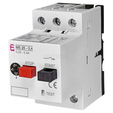 Автоматический выключатель защиты двигателя ETI MS25-0,4 Ir=0,25-0,4А (4600030) фото