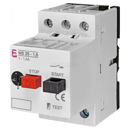 Автоматичний вимикач захисту двигуна ETI MS25-1,6 Ir=1-1,6А (4600060) фото