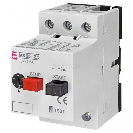 Автоматичний вимикач захисту двигуна ETI MS25-2.5 Ir=1,6-2,5А (4600070) фото