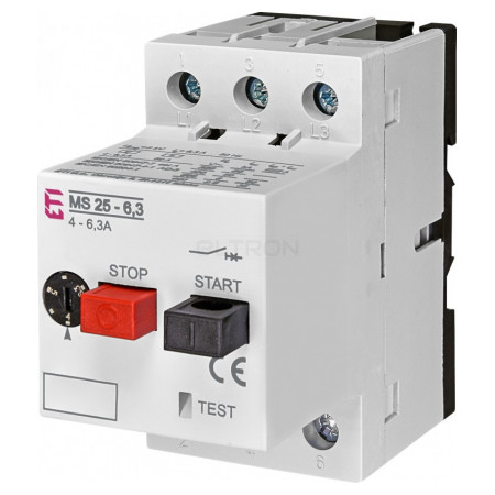 Автоматичний вимикач захисту двигуна ETI MS25-6.3 Ir=4-6,3А (4600090) фото