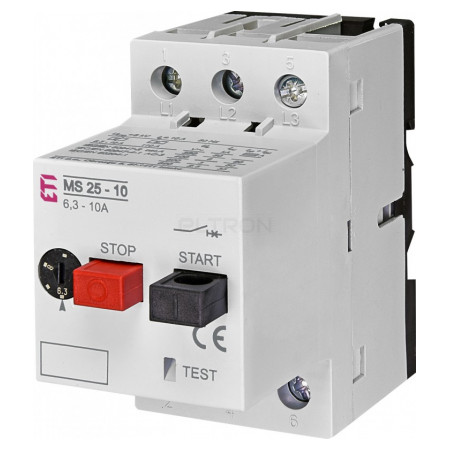 Автоматический выключатель защиты двигателя ETI MS25-10 Ir=6,3-10А (4600100) фото