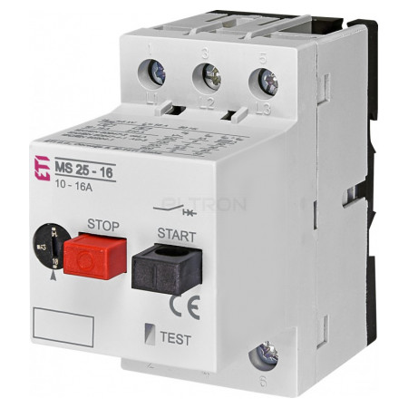 Автоматический выключатель защиты двигателя ETI MS25-16 Ir=10-16А (4600110) фото