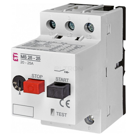 Автоматичний вимикач захисту двигуна ETI MS25-25 Ir=20-25А (4600320) фото