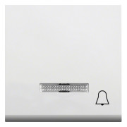 Клавіша з лінзою і символом «Дзвінок» Hager Lumina2 біла міні-фото