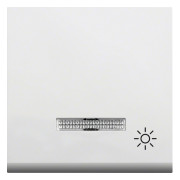 Клавіша з лінзою і символом «Світло» Hager Lumina2 біла міні-фото