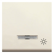 Клавиша с линзой и символом «Свет» Hager Lumina2 крем мини-фото
