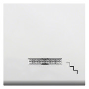 Клавиша с линзой и символом «Ступеньки» Hager Lumina2 белая мини-фото