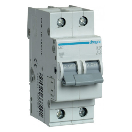 Автоматичний вимикач Hager MC520A 1P+N 6kA C-20A 2M фото