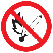 Знак IEK ∅180 мм «Запрещается пользоваться открытым огнем и курить» мини-фото